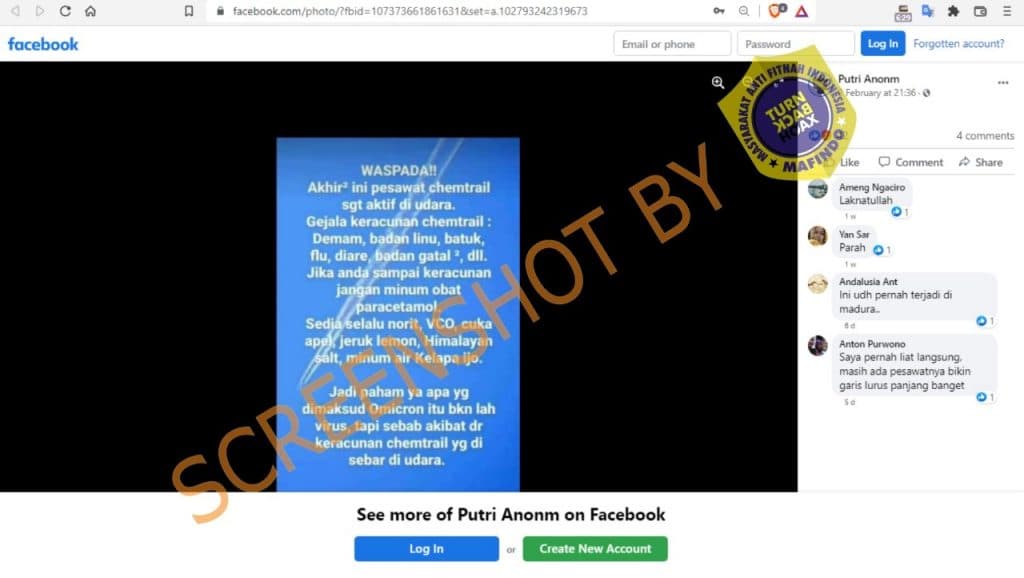 CEK FAKTA: Chemtrail Di Langit Indonesia Sebagai Senjata BIologis yang Sebabkan Penyakit