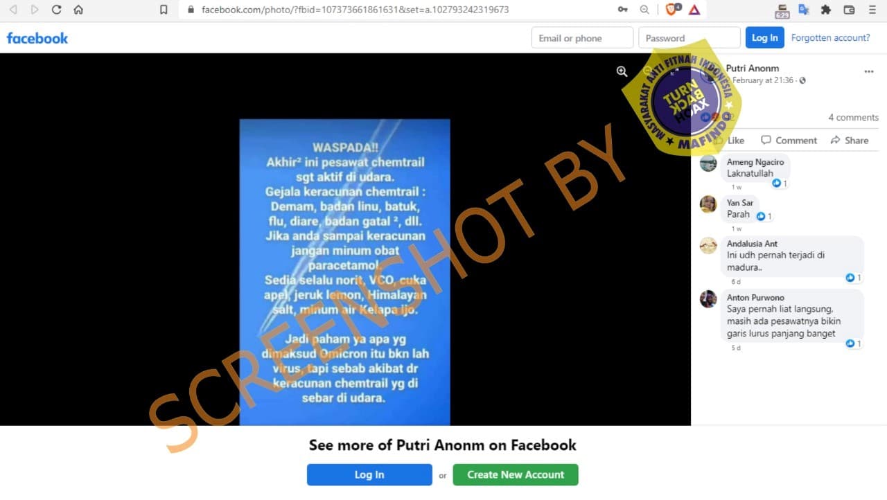 CEK FAKTA: Chemtrail Di Langit Indonesia Sebagai Senjata BIologis yang Sebabkan Penyakit