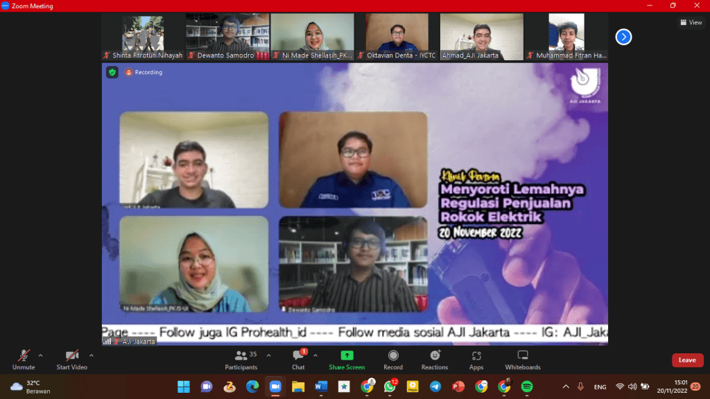 Pers Mahasiswa Dorong Edukasi Bahaya Rokok Elektronik