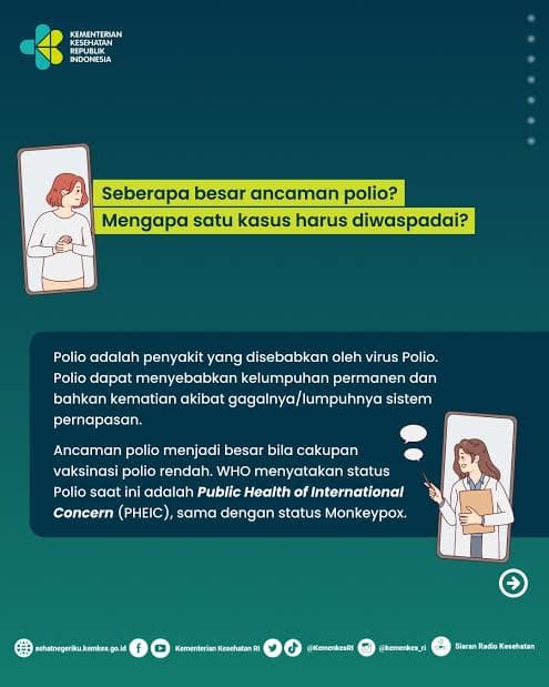 Sosialiasi ancaman penyakit polio di Indonesia. Dok Kemenkes