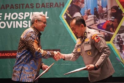 Kementerian Kesehatan (Kemenkes) menjalin kerja sama dengan Kepolisian Republik Indonesia (Polri) dan Lembaga Resiliensi Bencana Pengurus Pusat (PP) Muhammadiyah untuk sinergitas dalam penanggulangan krisis kesehatan. Dok. Humas Kemenkes