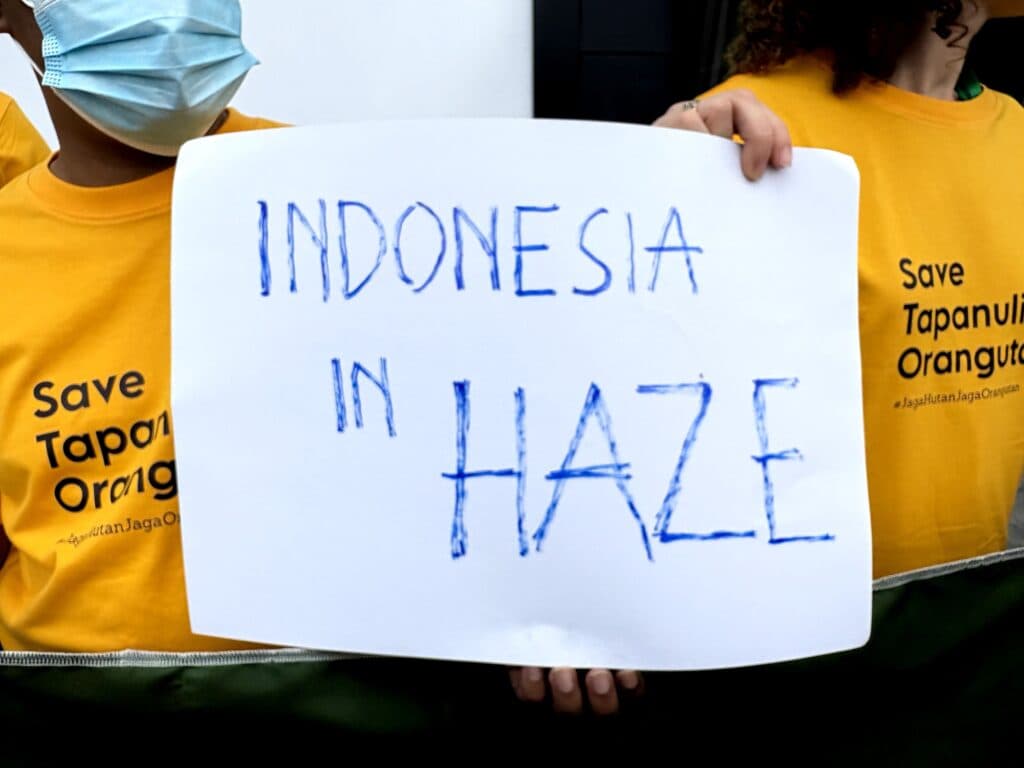 Aksi Damai di COP CBD, Satya Bumi Desak Pemerintah Serius Lindungi Orangutan Tapanuli dan Tangani Karhutla