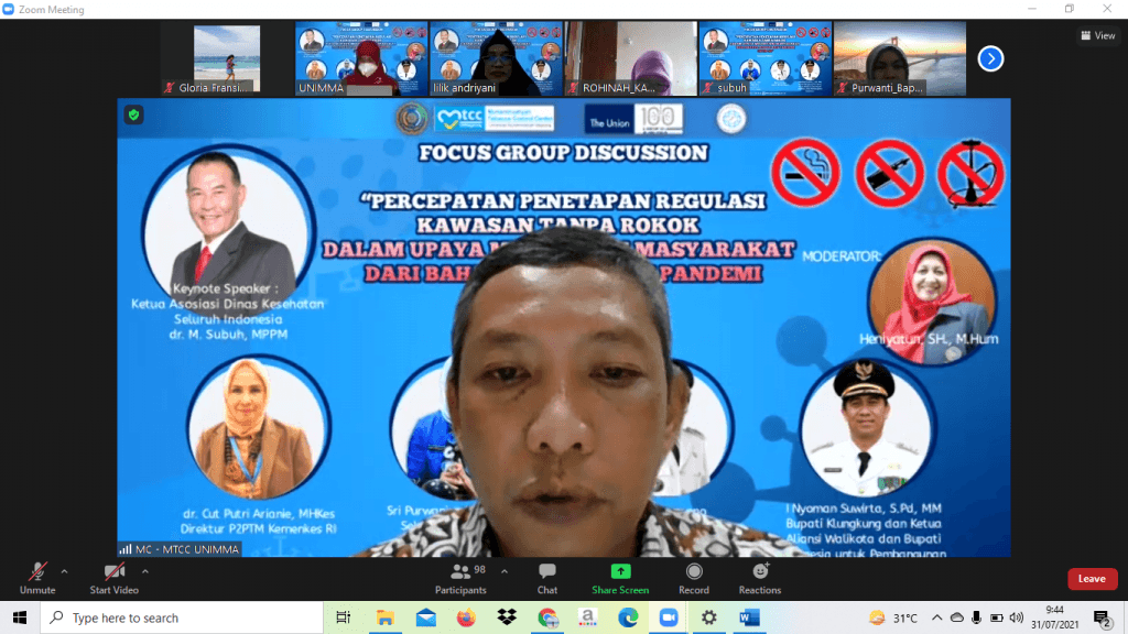 MTCC Imbau Pemda Segera Ketok Perda KTR Demi Kesehatan Publik