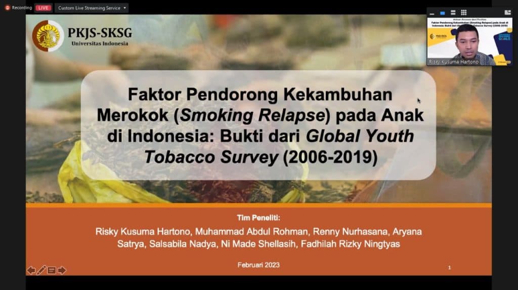 Kekambuhan Merokok pada Anak Ancam Target RPJMN Tak Tercapai